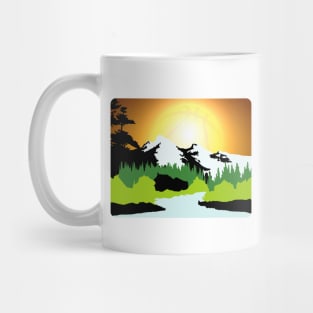 Bob Ross Basketball Sunrise Mug